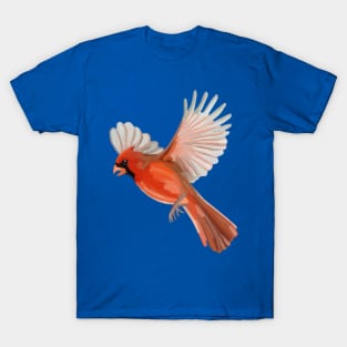 Flying Red Cardinal Illustration T-Shirt